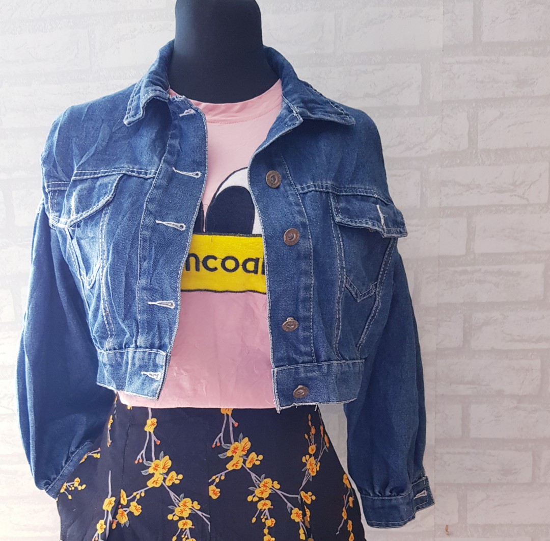 denim jacket with crop top