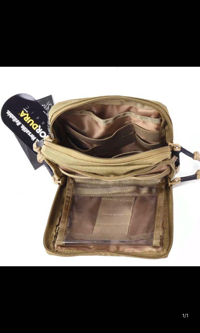Durable Lightweight Molle Admin Pouch EDC Military Magazine Pouch with Removable Clear Map Cover