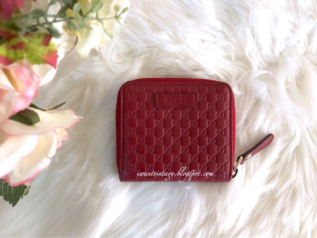 Gucci Microguccissima Small Zip Around Wallet Red