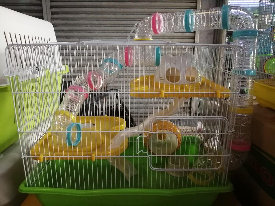 Hamster cage (Category: Homes & Other Pet Accessories) located in Manila. Submitted by 2018cristina (Listing ID 220310131, Image 1). Description: Hamster cage size 1ft x 2ft 2ft hieght with complete accessories and connector tube.