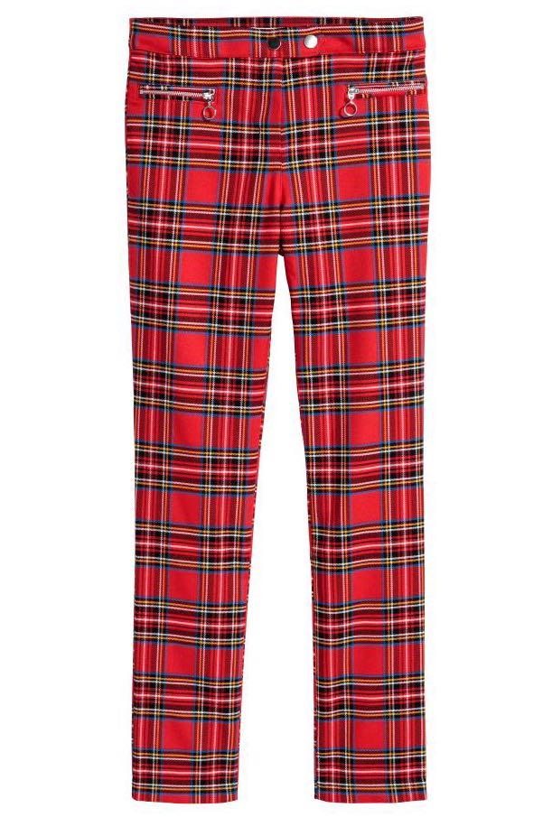 Red plaid pants hxxm clearance