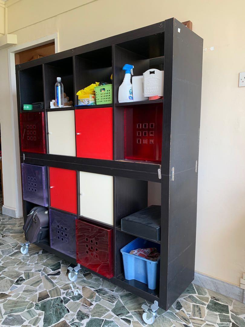 IKEA Kallax Shelves with rollers/castors (2units 4x2), Furniture & Home