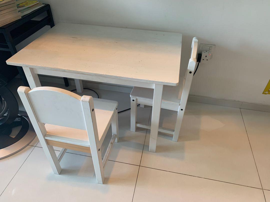 ikea childrens table and 2 chairs