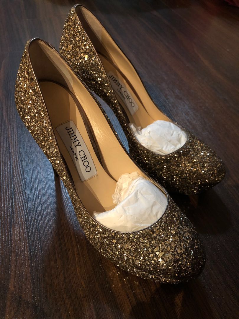 jimmy choo gold wedding shoes