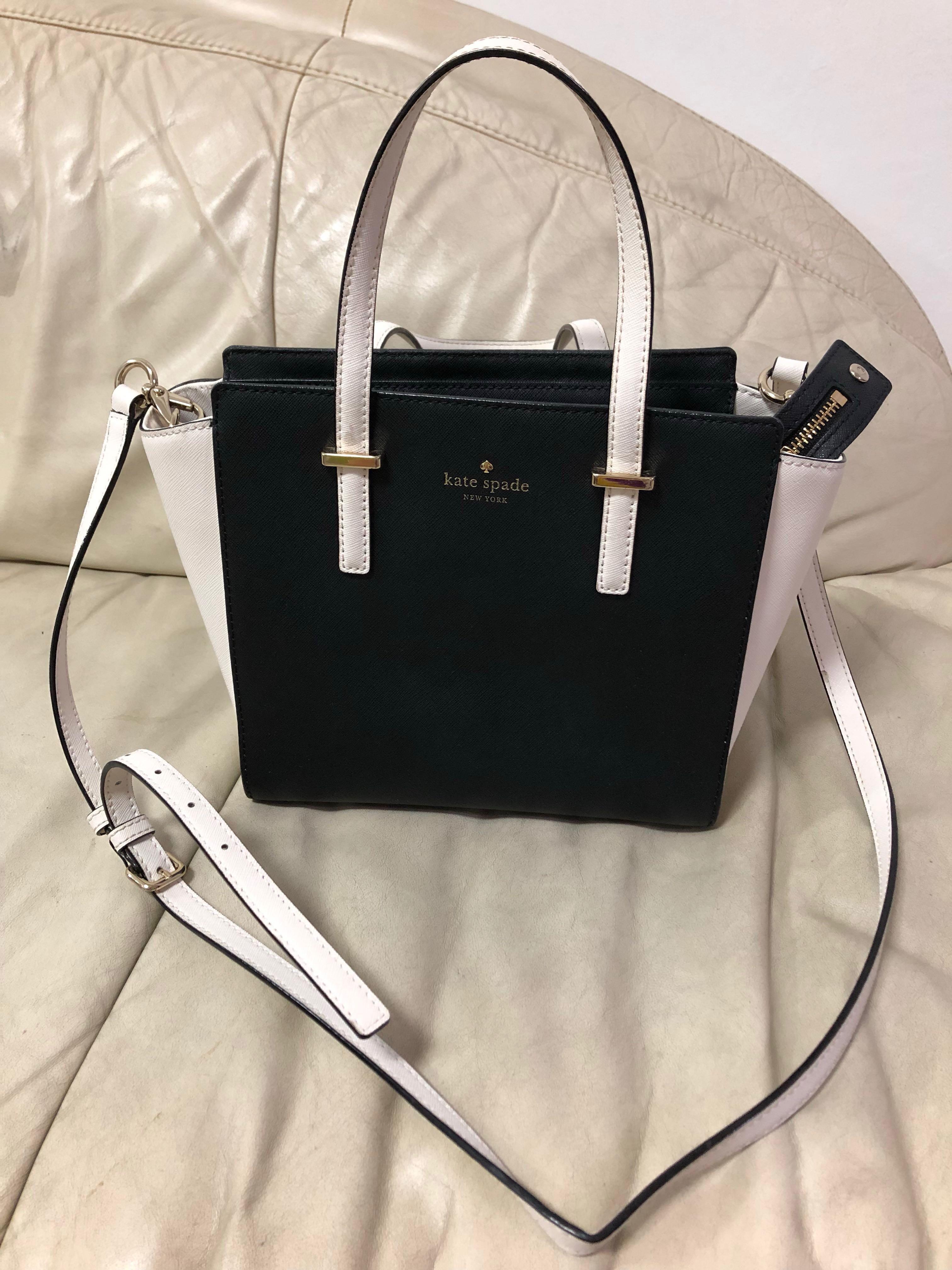 Kate Spade Cedar Street Small Hayden in Black and White Women s Fashion Bags Wallets Cross body Bags on Carousell