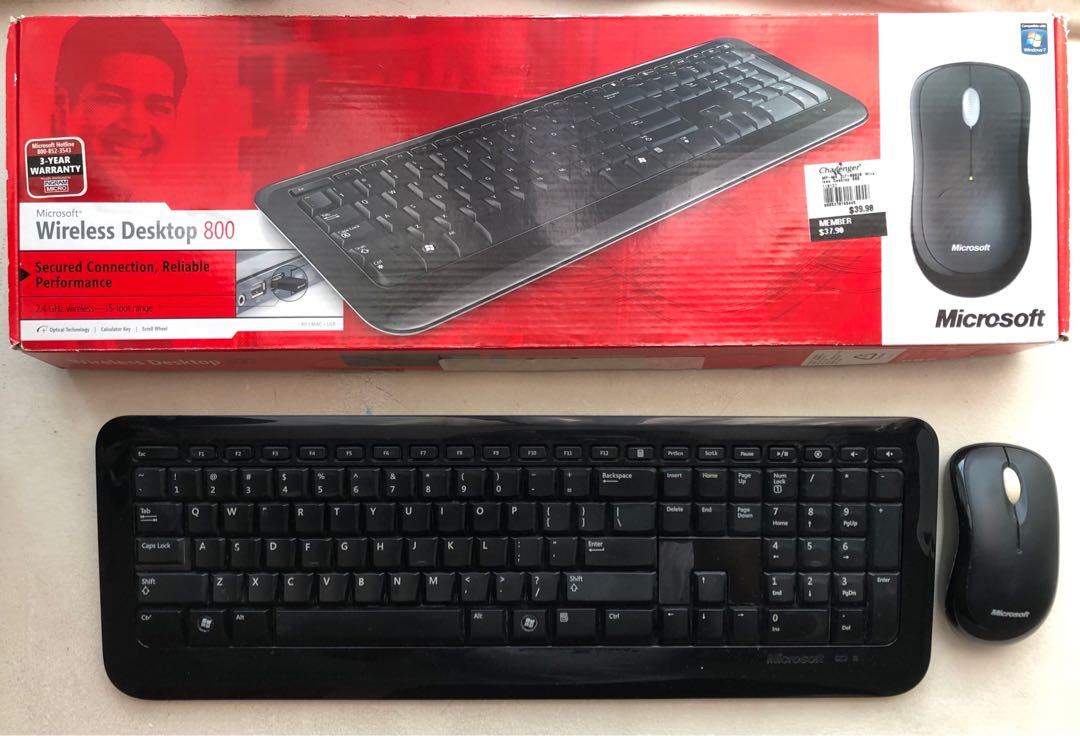 Microsoft Wireless Keyboard & Mouse, Electronics, Computer Parts