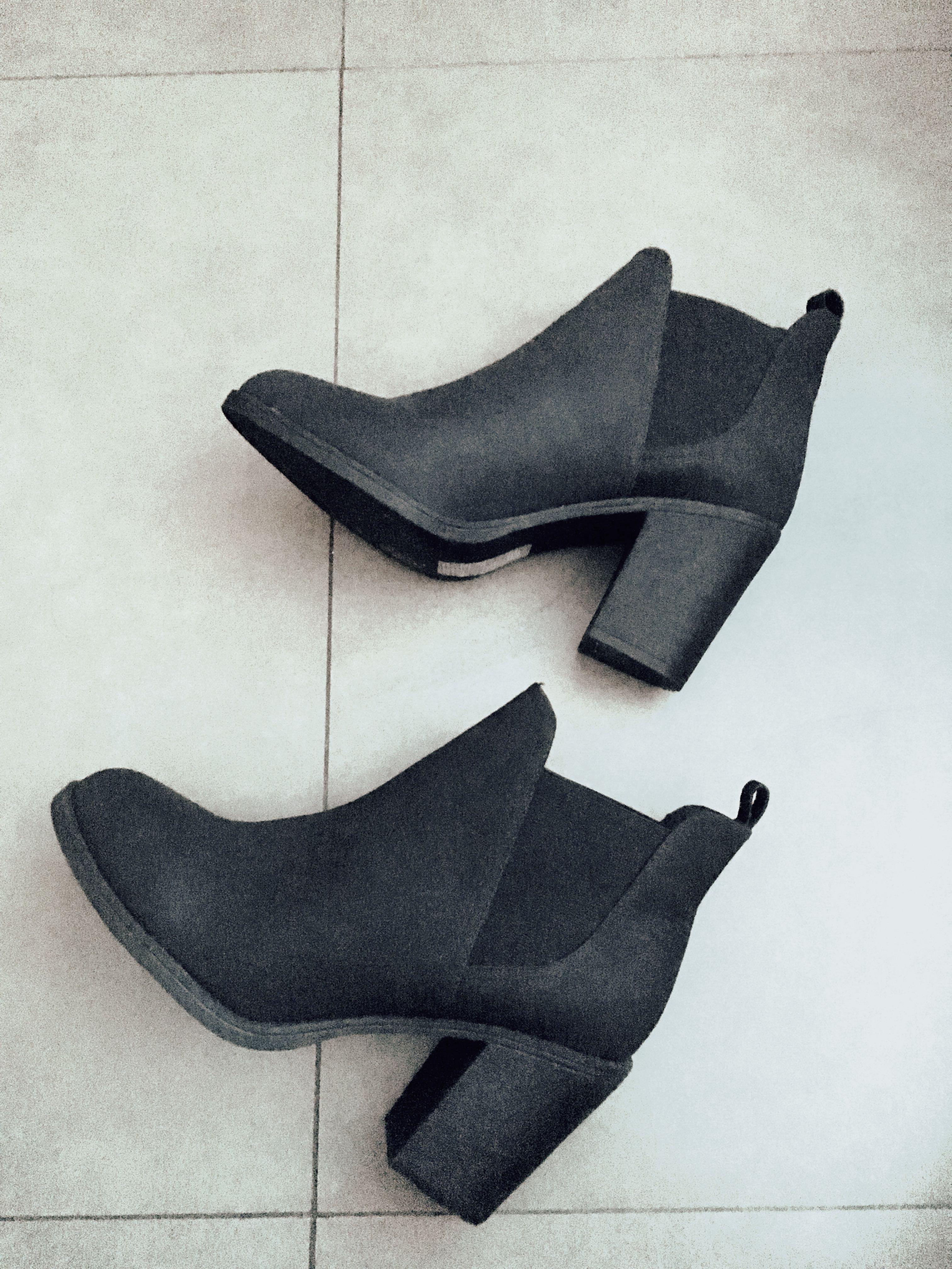 3 inch black chunky heels