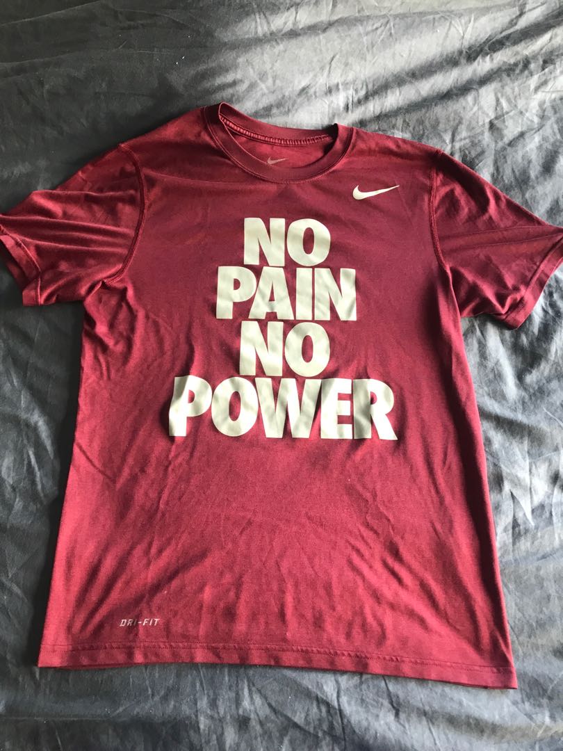 no pain no power nike t shirt