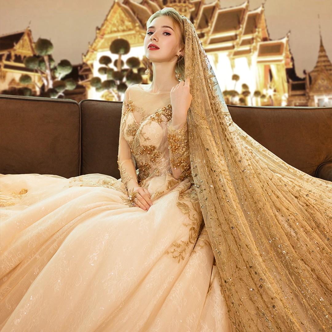 Gold wedding dresses 2019 hotsell