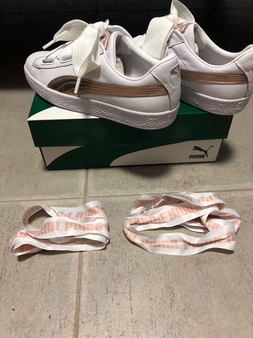 Puma basket hotsell metallic rose gold