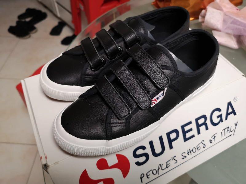 Superga velcro leather sale