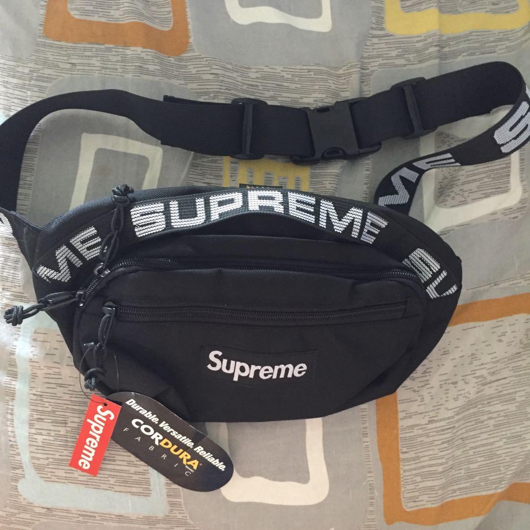 supreme black fanny pack