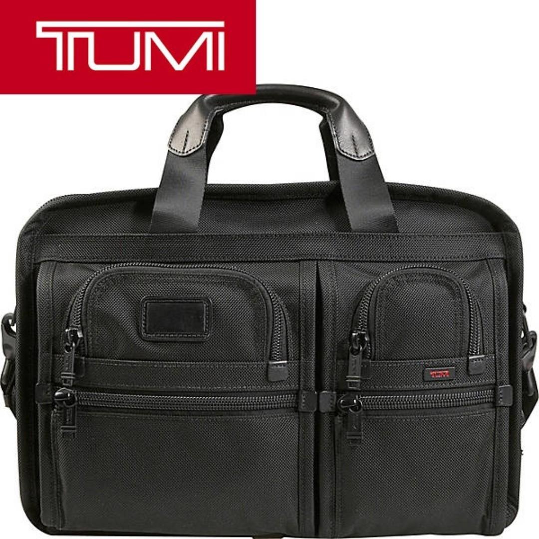 TUMI Alpha Expandable Organizer Laptop Briefcase Investment Banker