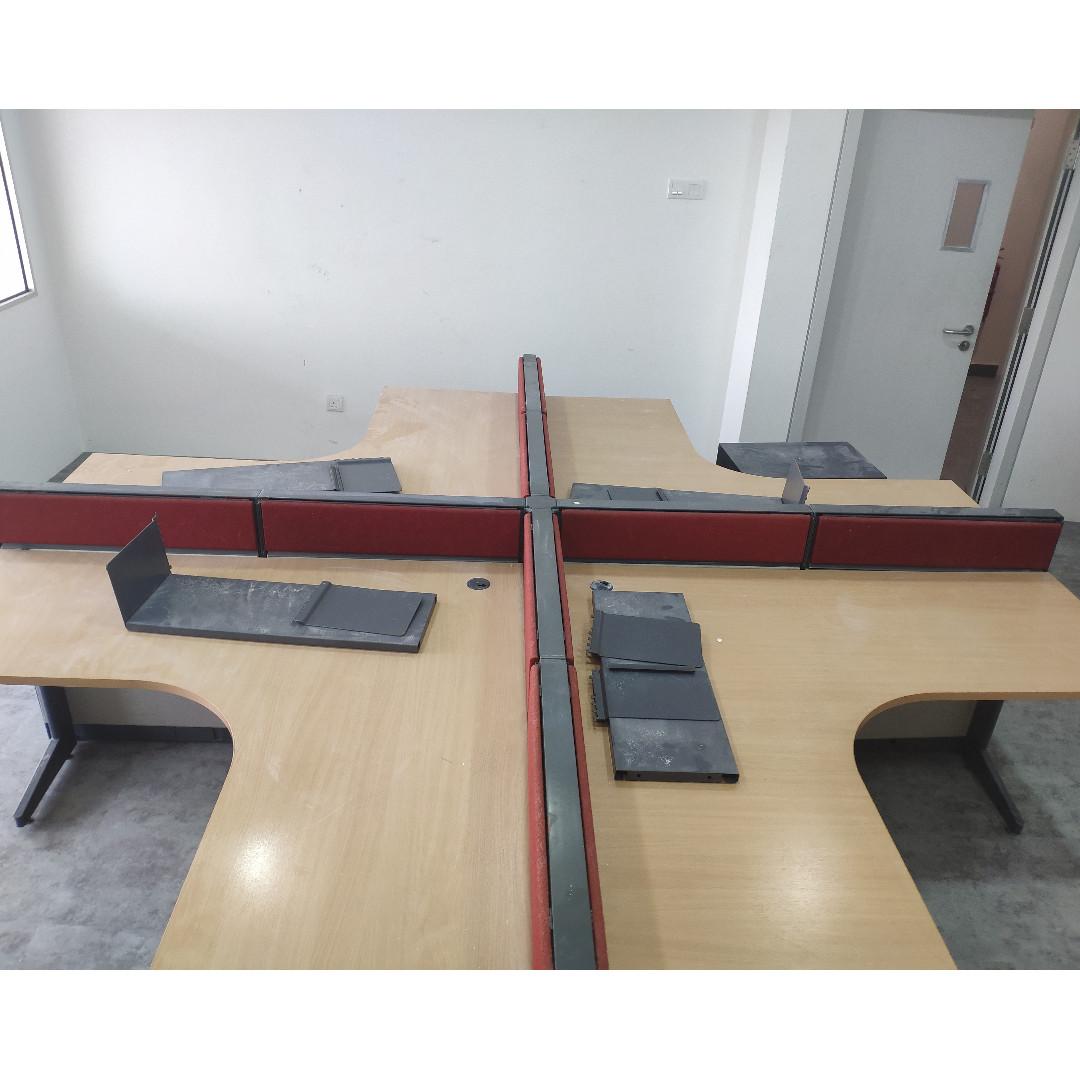 Used Square Office Table 10 Feet X 10 Feet 4 Seater Home