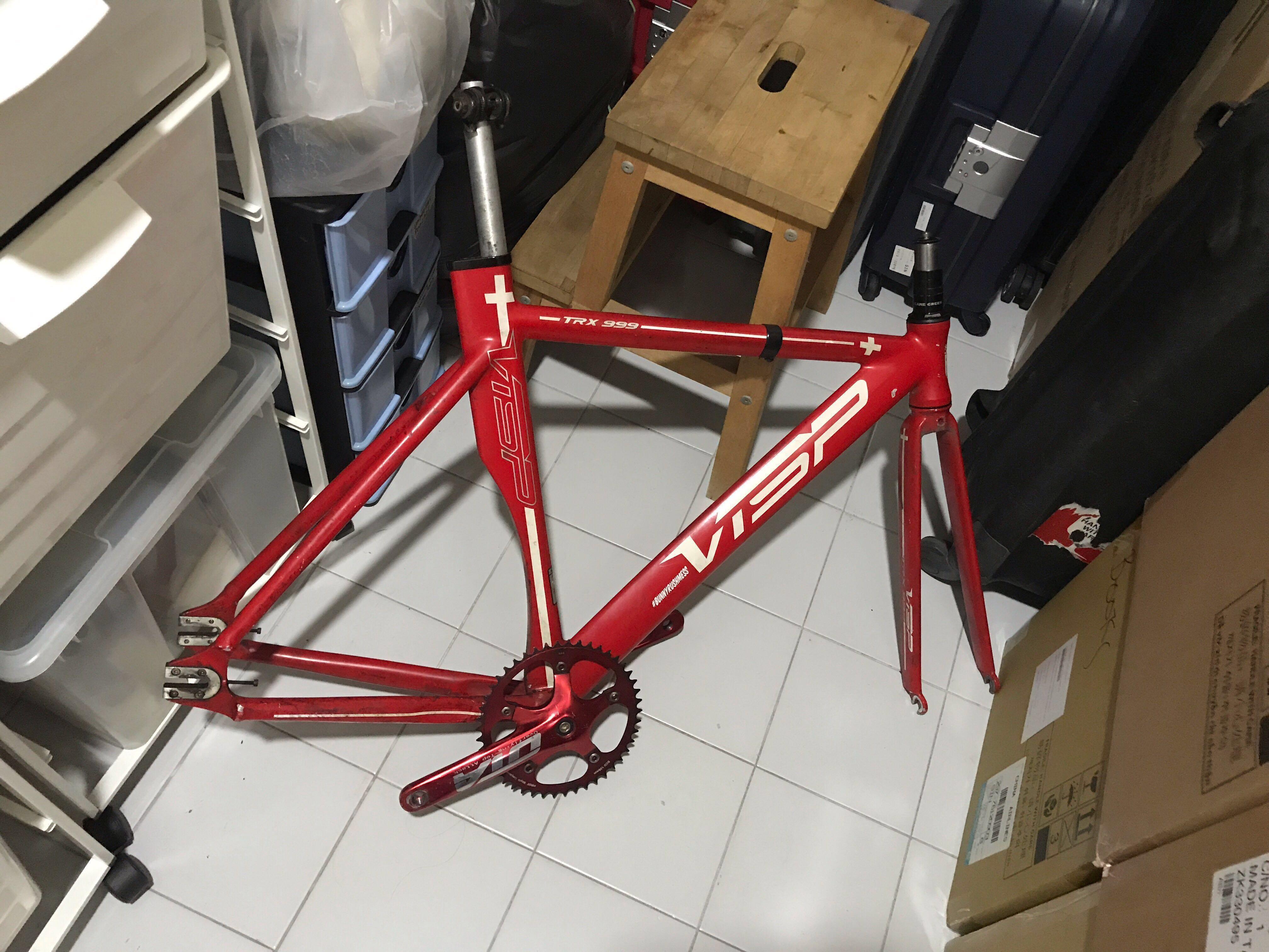 Visp frame and crank set VERY VERY URGENT Sports Equipment Bicycles Parts Bicycles on Carousell