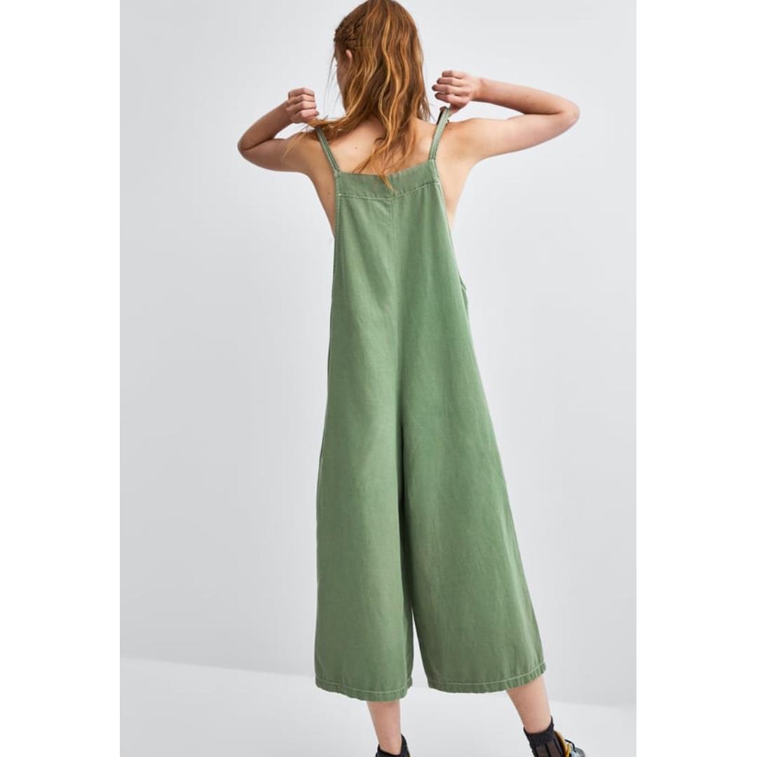 zara green jumpsuit