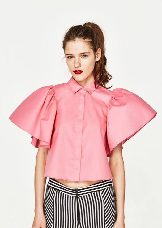 ZARA Pink Blouse, Women's Fashion, Tops ...