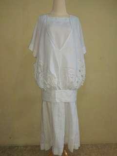 Long White Dress with Outer