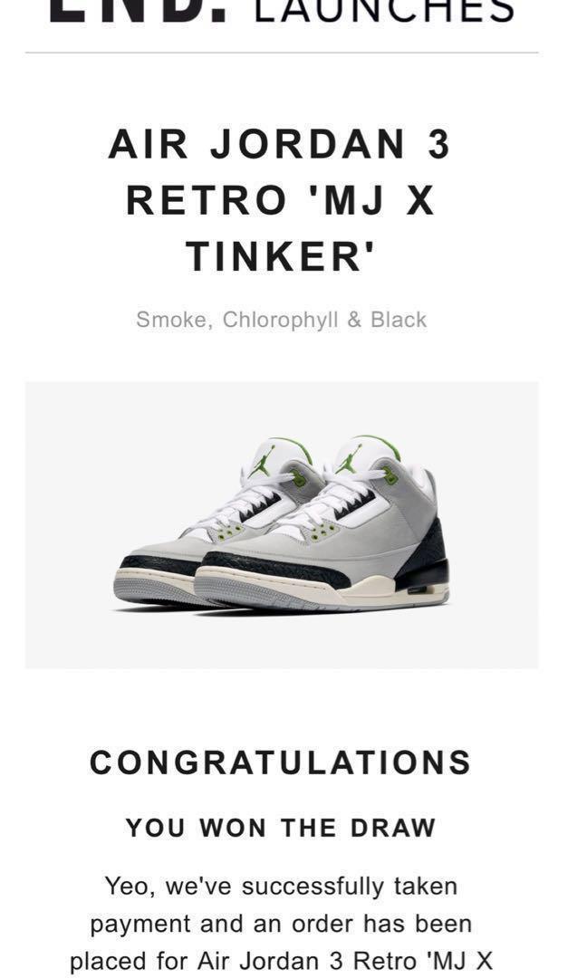 Jordan retro 3 mj x tinker 2025