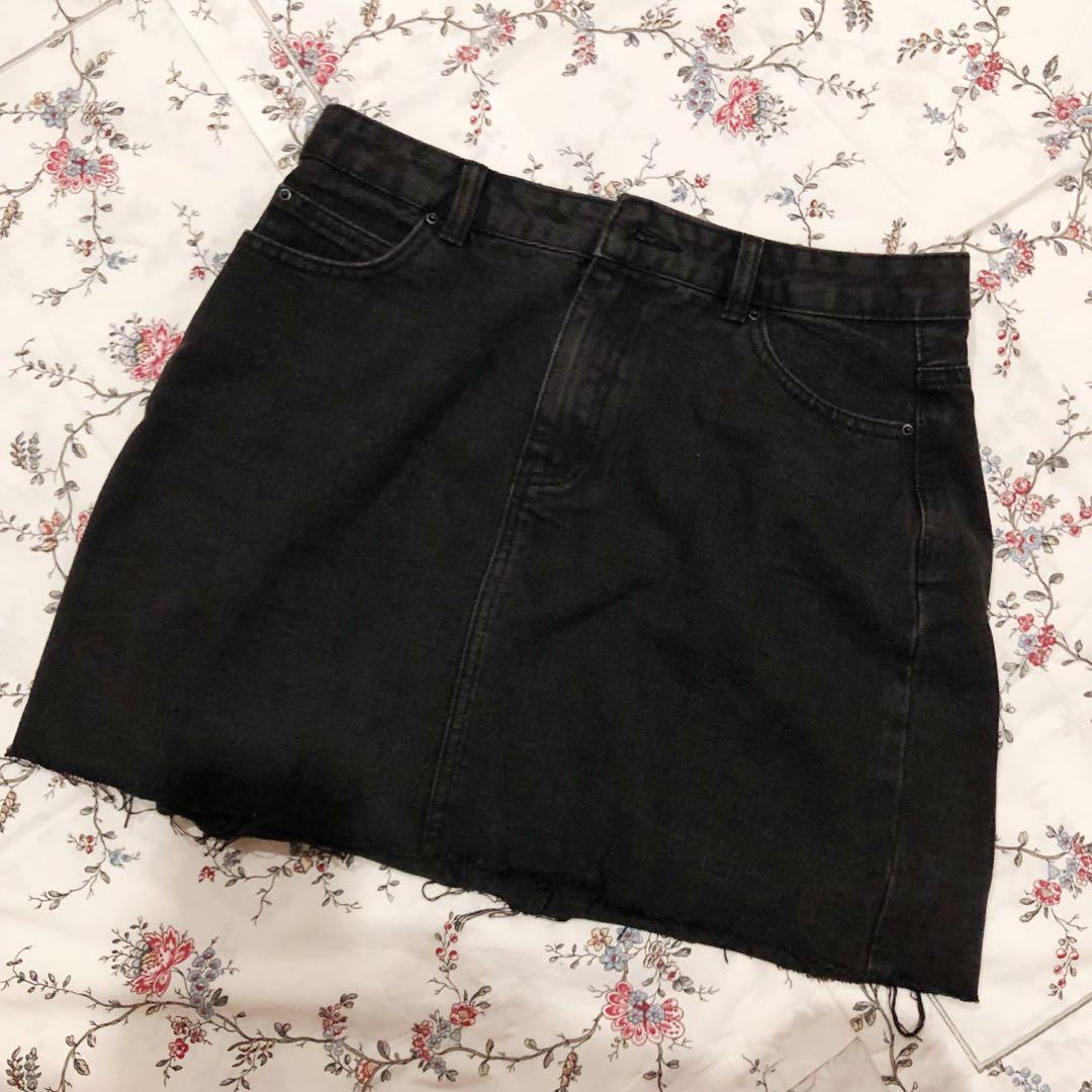 supre black denim skirt