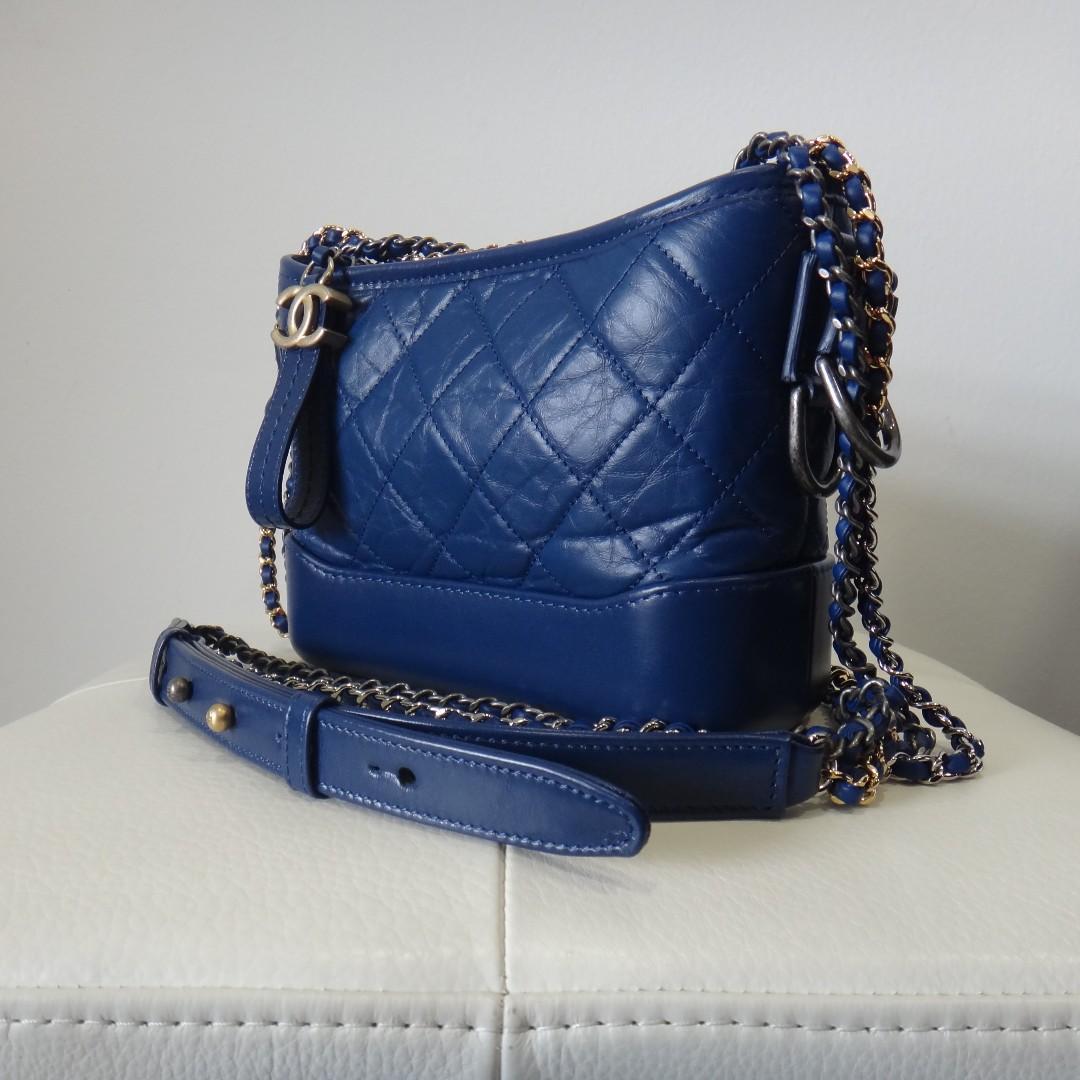 Chanel Gabrielle Hobo Bag Rare Royal Blue 2019 Small WGH