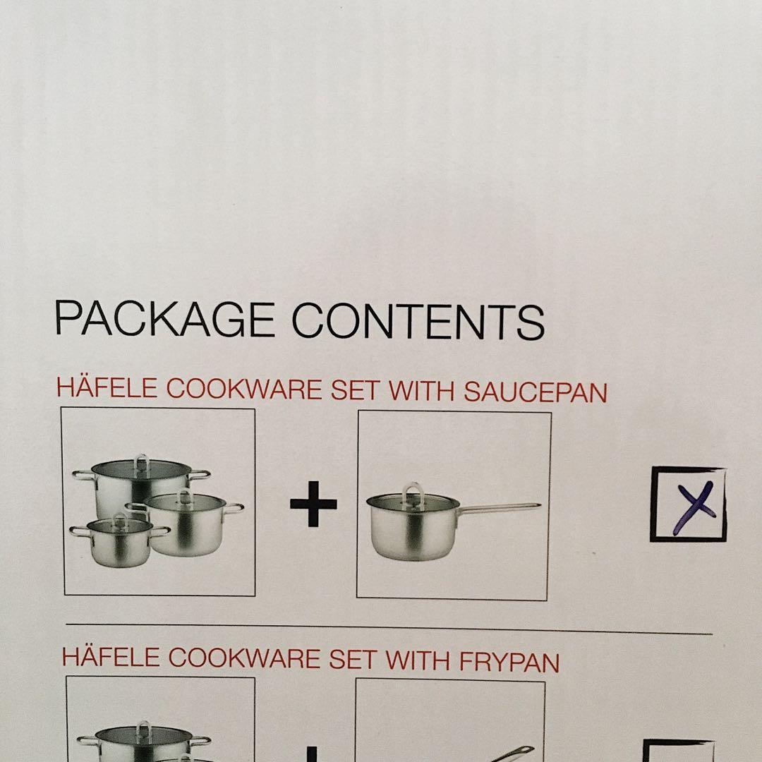 [BNIB] Hafele Premium German Cookware Set + Saucepan, Furniture & Home