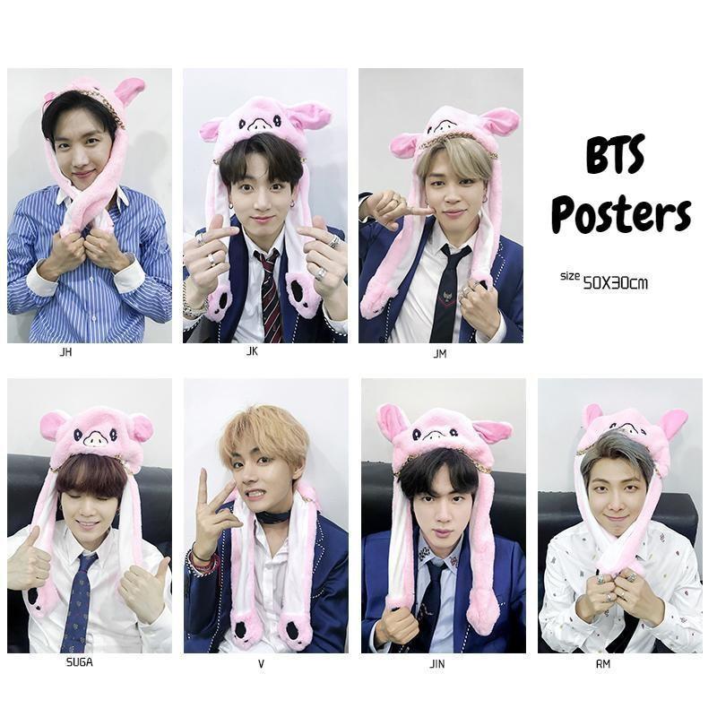 Bts 2019 Members With Rabbit Hat Hd Poster Entertainment K Wave On Carousell Bts derp faces meme faces snapchat stickers bts reactions just for you let it be bts members reaction pictures. sgd
