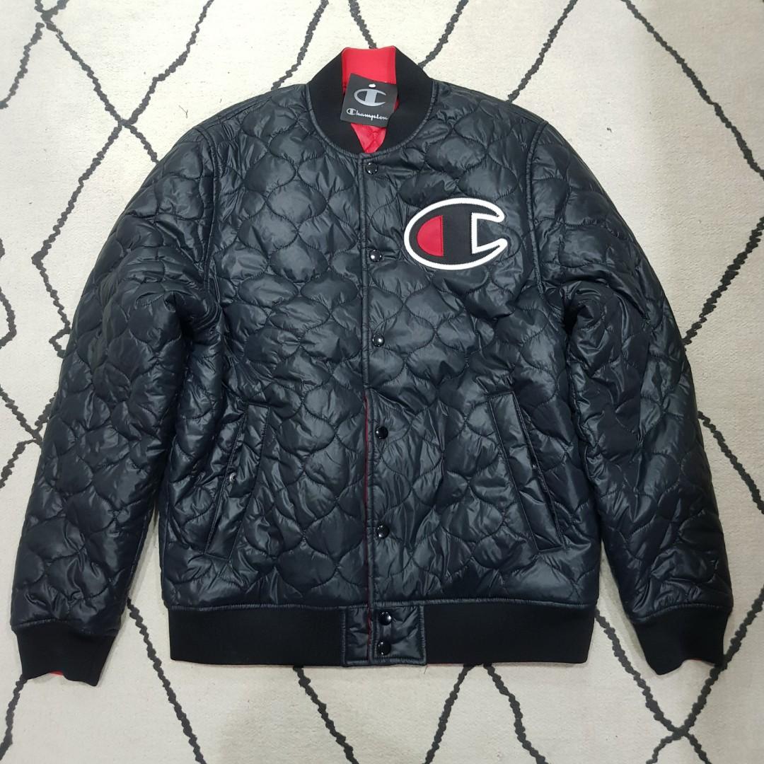 champion reversible quilted nylon jacket
