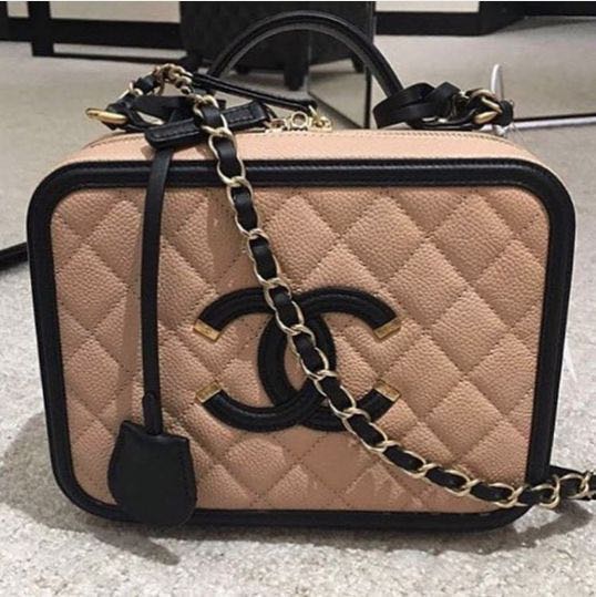 Chanel vanity case size in cm hot sale