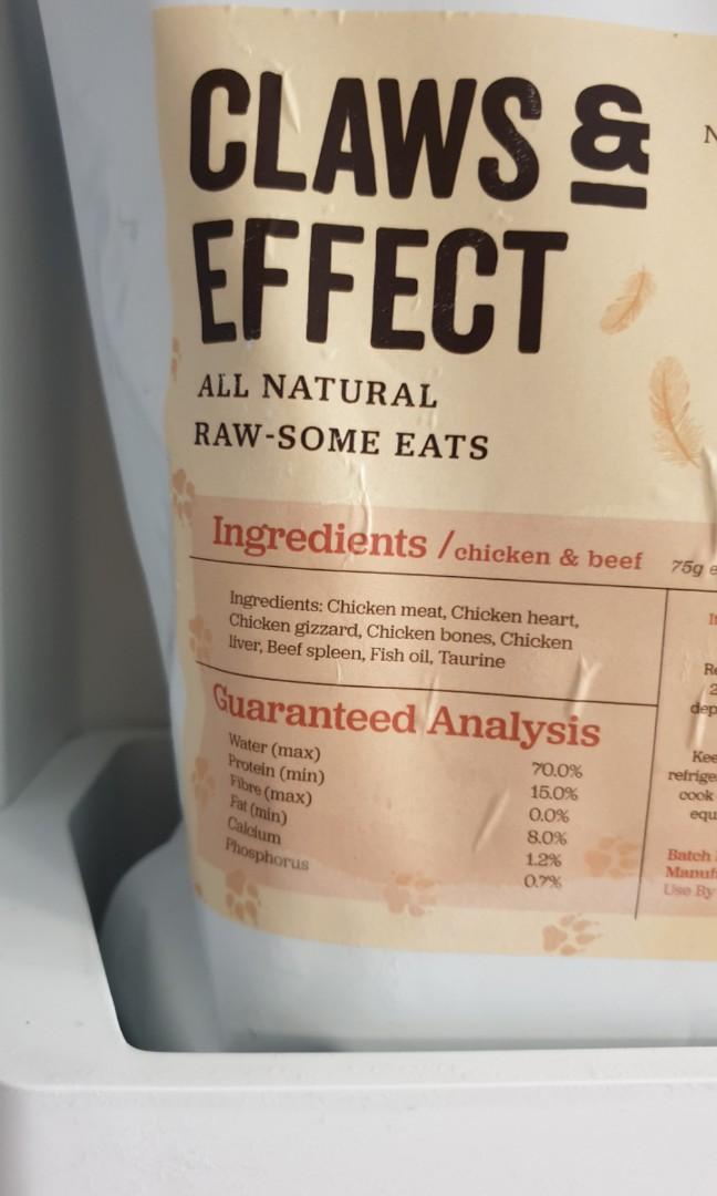 Claws And Effect Raw Cat Food Pet Supplies For Small Animals Pet Food On Carousell