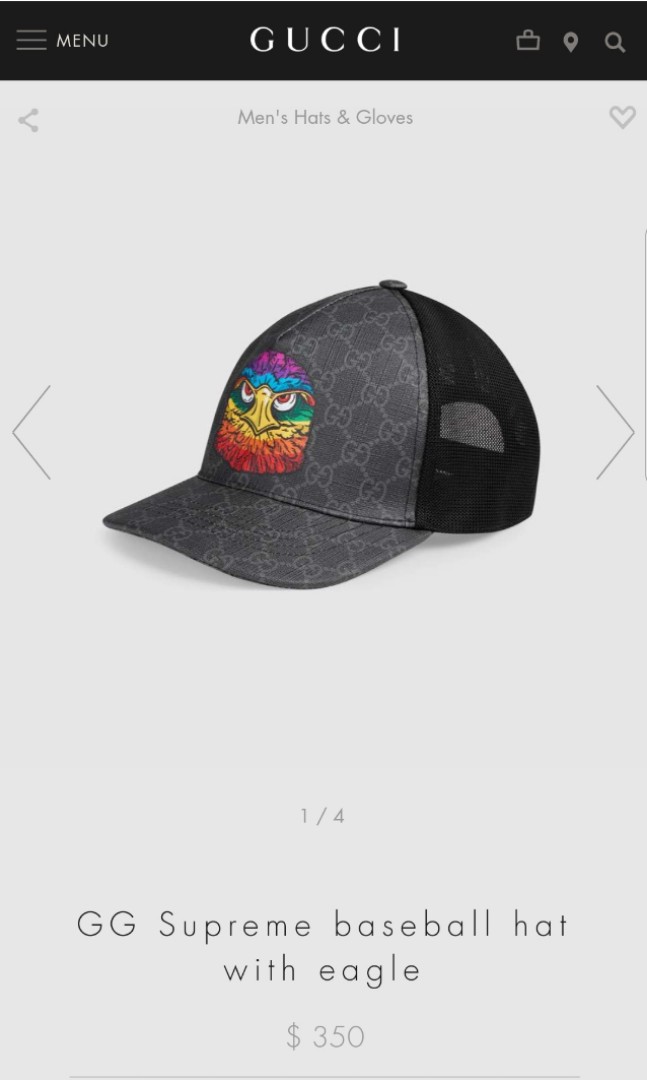 GG Supreme baseball hat with eagle Luxury Accessories on Carousell
