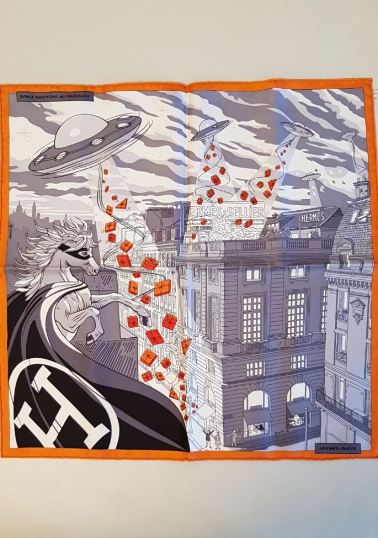 Hermes Space Shopping Au Faubourg Scarf