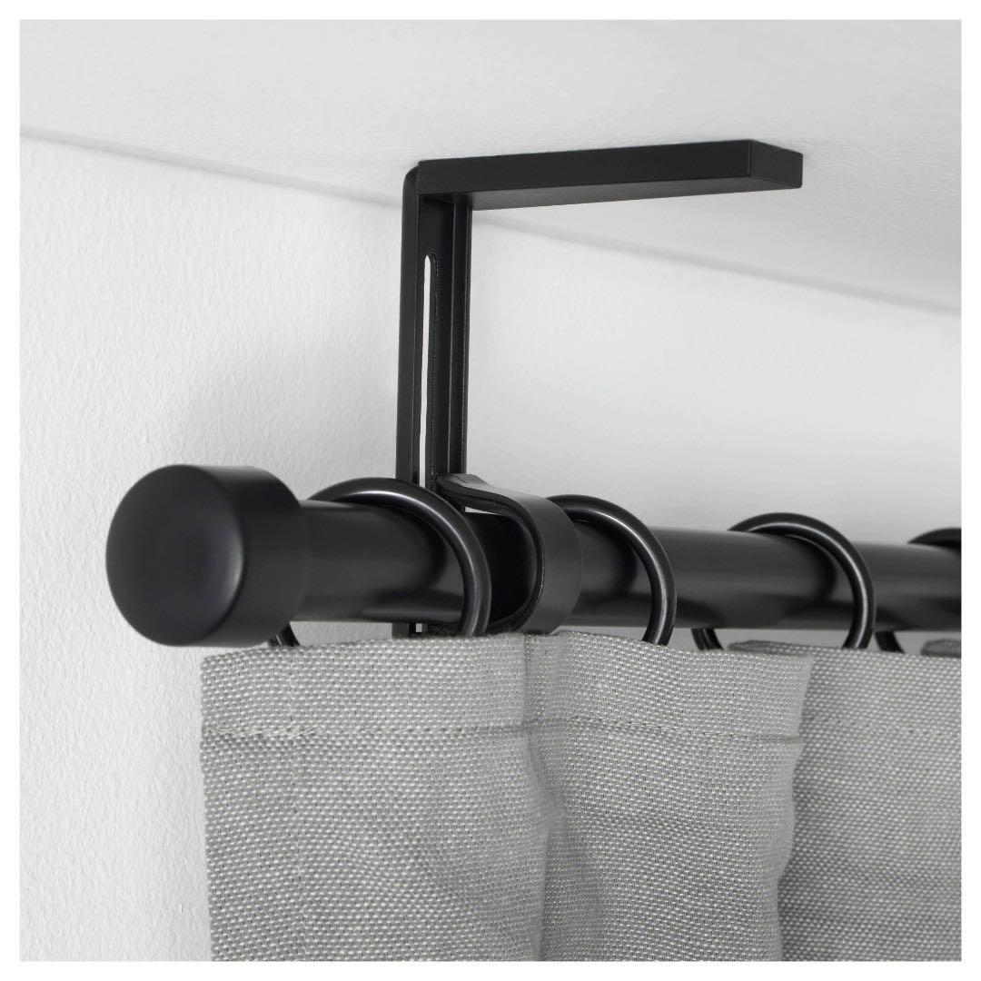 Ikea Betydlig Black Wall Ceiling Bracket For Curtain Rod