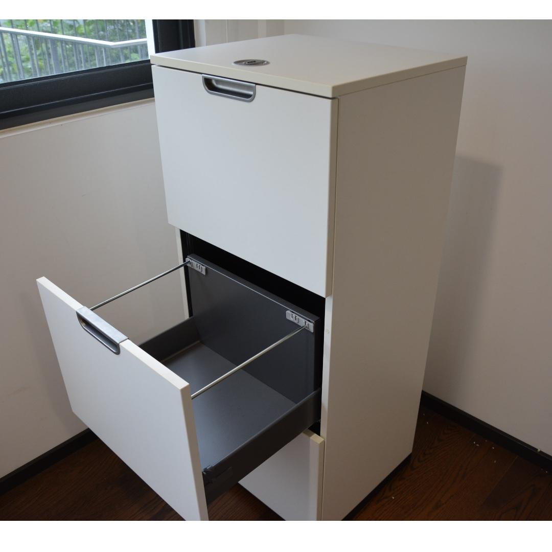 IKEA Galant Three Drawer Lockable Filing in White, Furniture