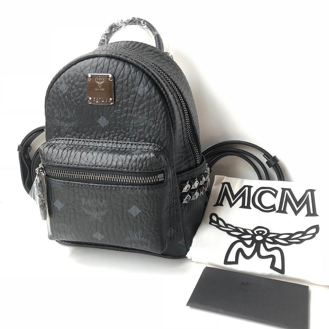 mcm mini backpack black