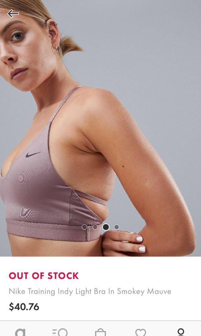 Nike training indy light deals bra in smokey mauve
