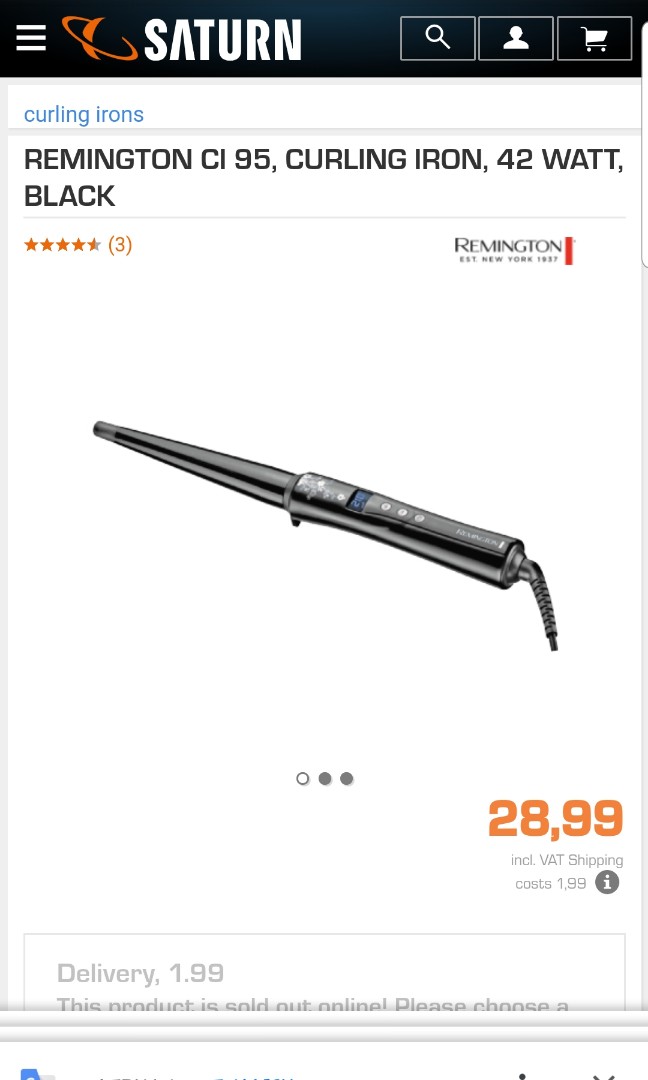 curling iron wattage