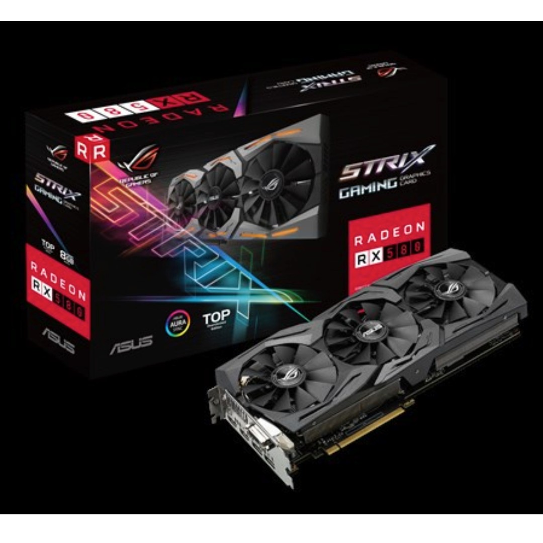 台灣正品華碩ROG-STRIX-RX580-T8G-GAMING顯示卡, 電腦＆科技, 手提電腦 - Carousell