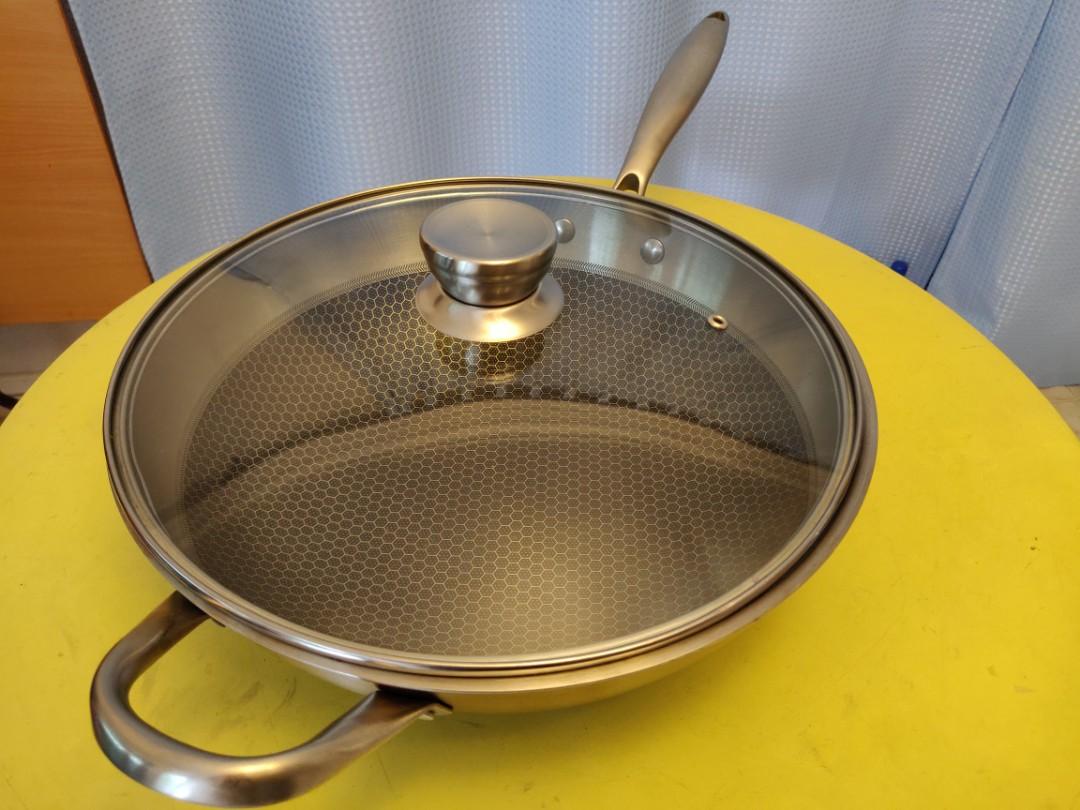Stainless Steel Wok Ceramic coating, Furniture & Home Living