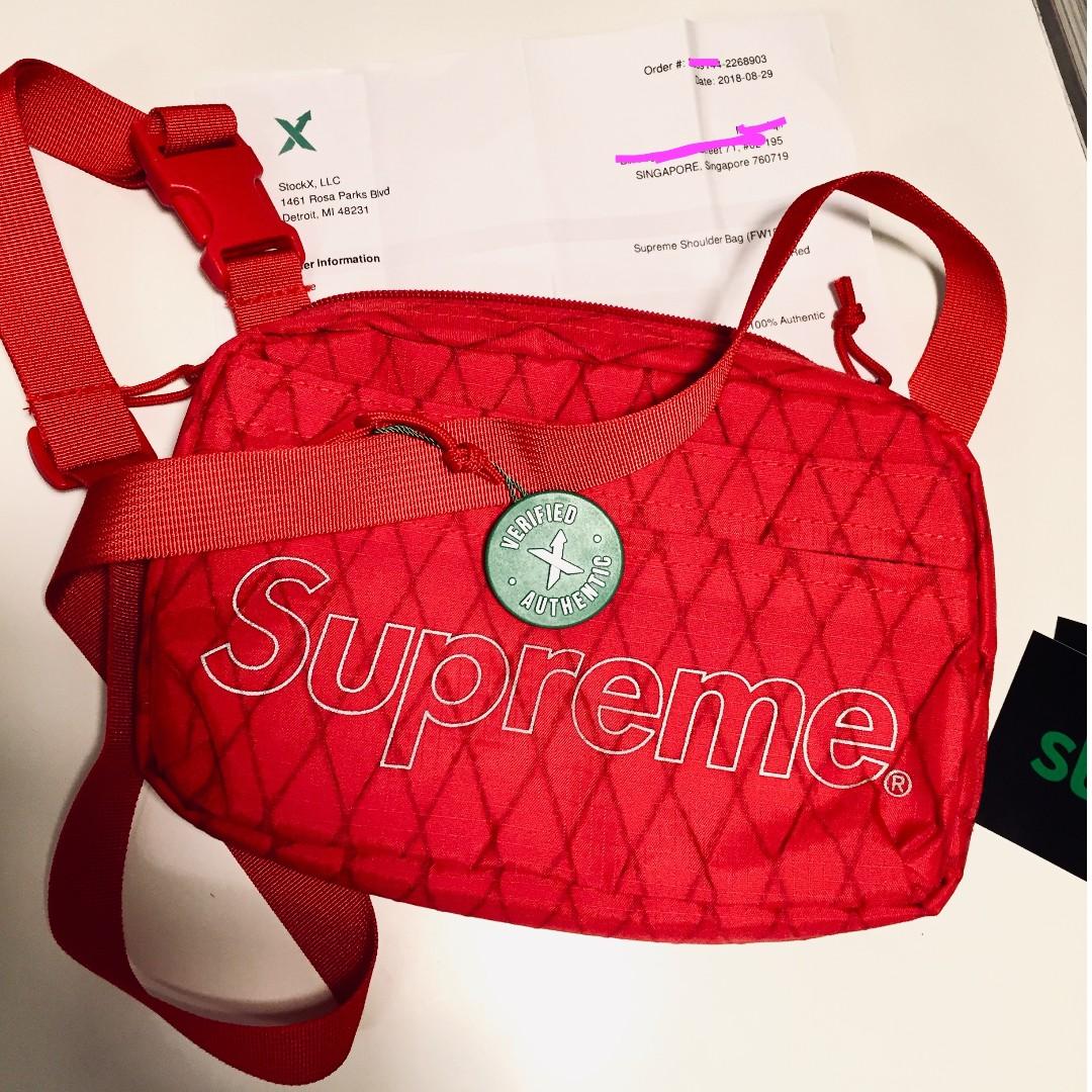 Supreme Shoulder Bag (FW18) Red, Men's Fashion, Bags, Sling Bags 
