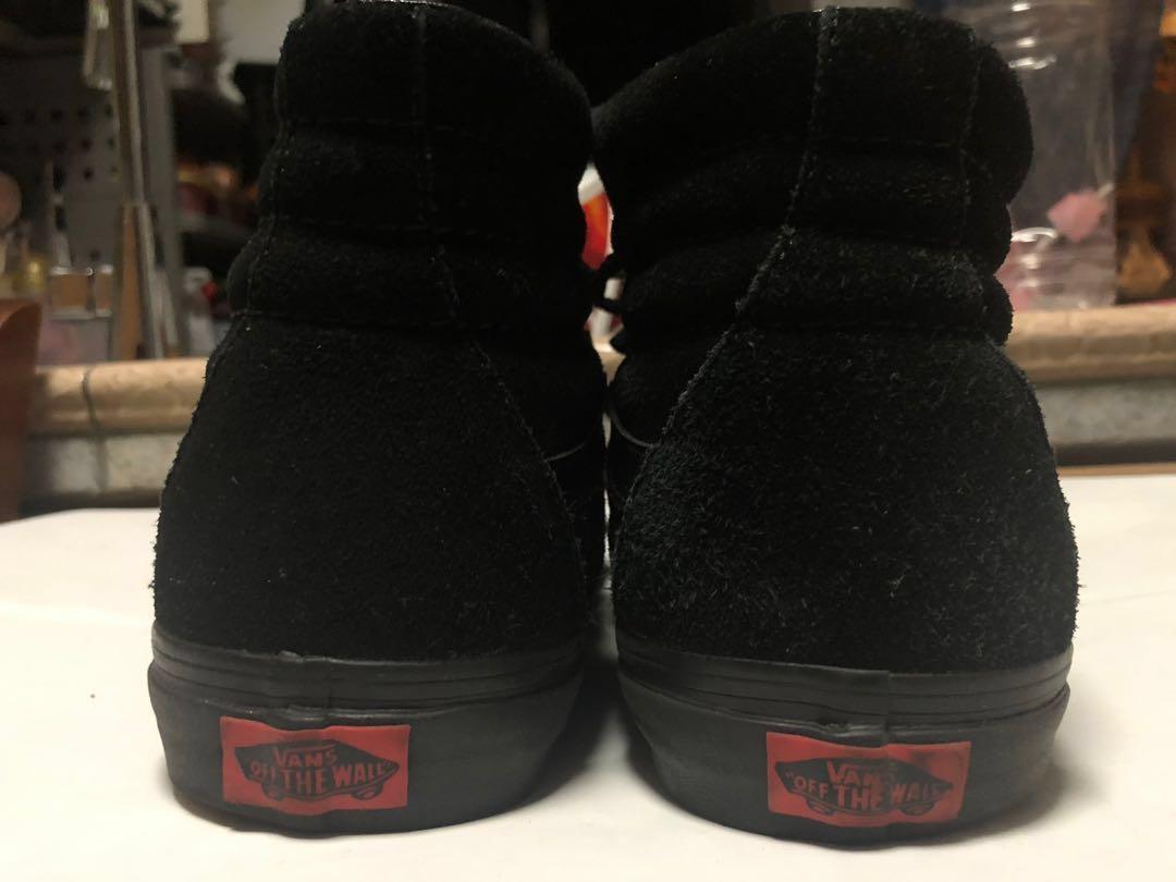 vans sk8 hi all black suede