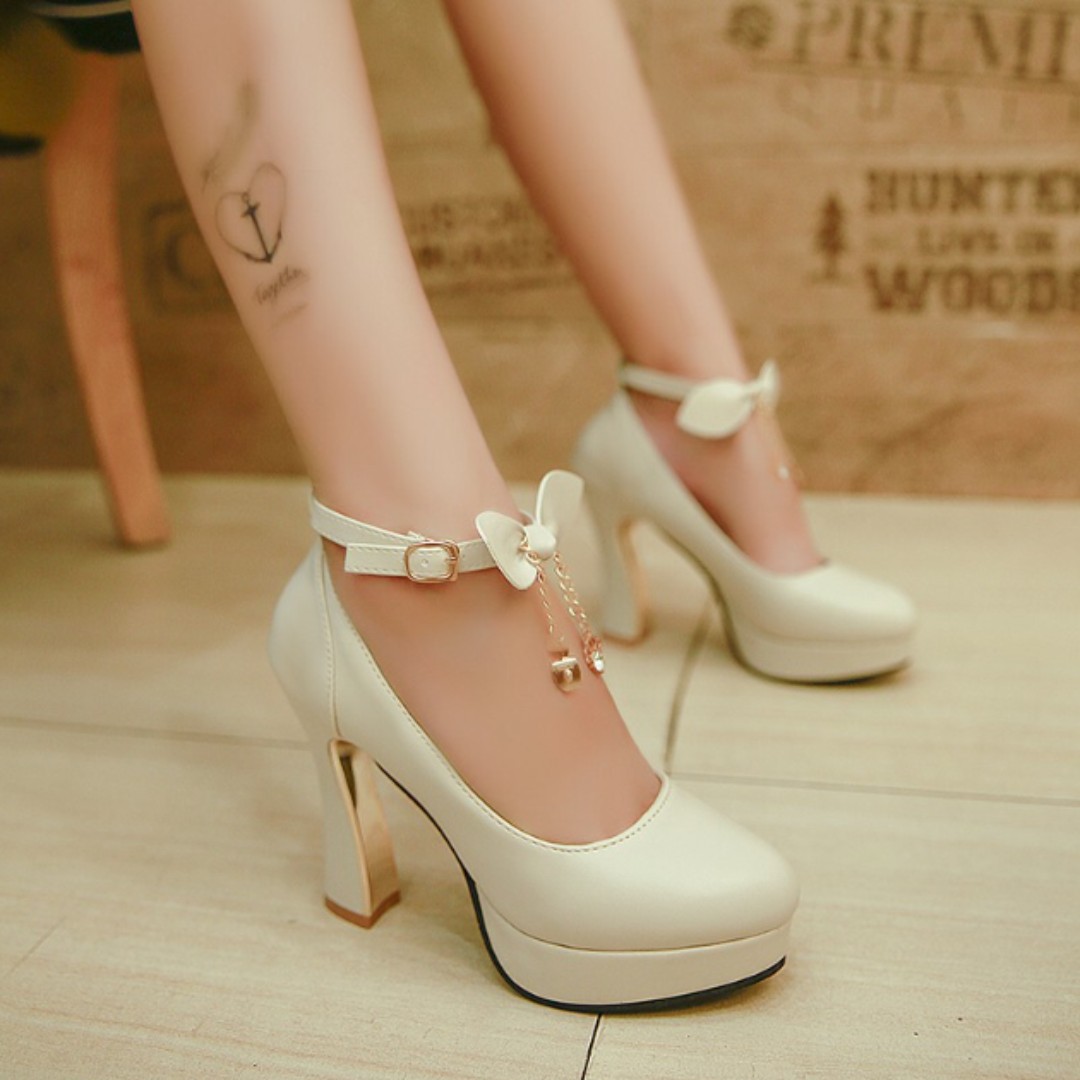 WOMEN LOLITA PASTEL COLORS FASHION RIBBON HIGH HEELS SHOES Women s Fashion Footwear Heels on Carousell
