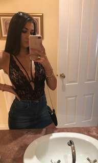 Black Lace Bodysuit - Size 6 - WORN ONCE