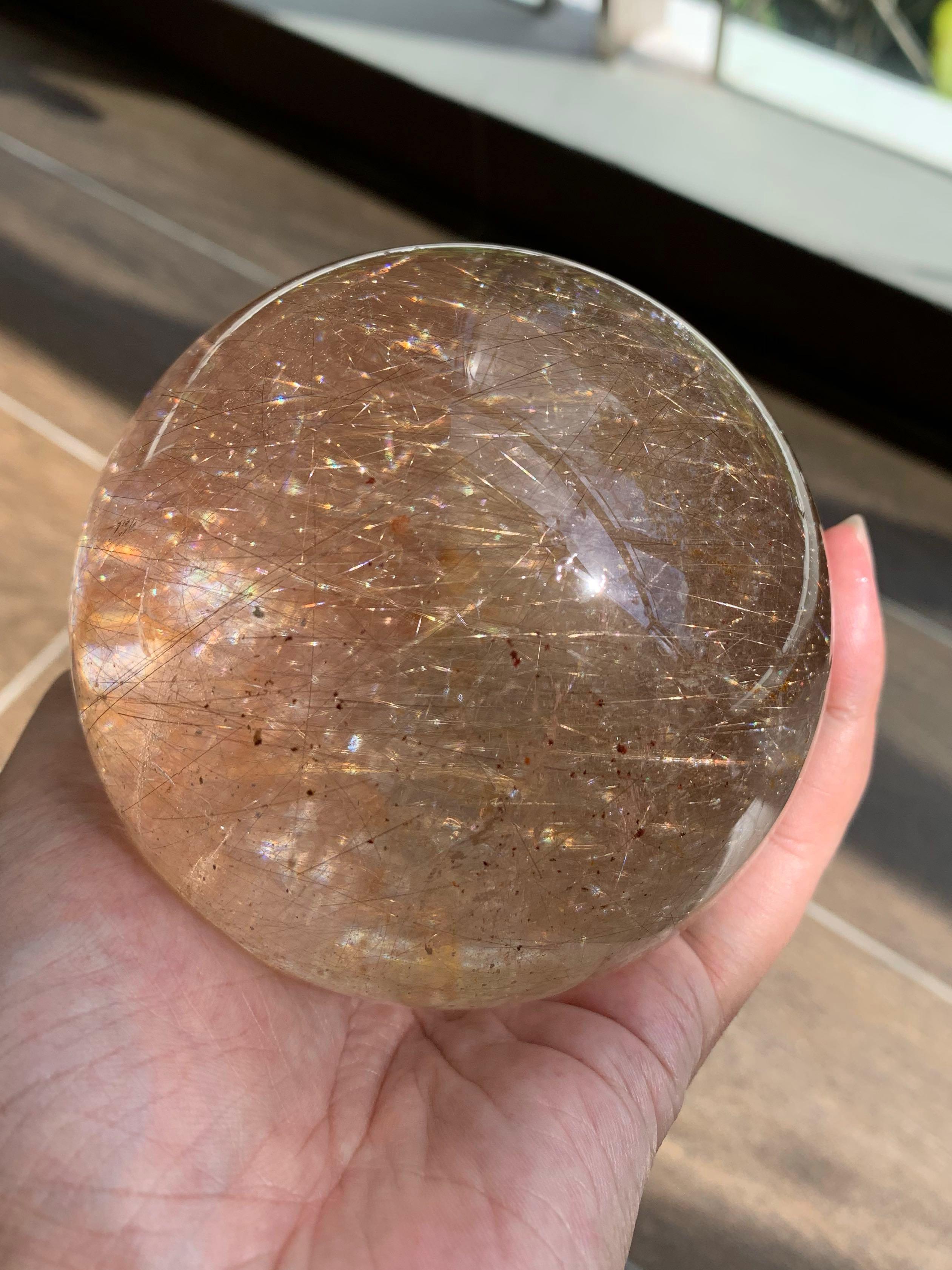 钛晶发晶球 rutilated quartz crystal ball 收藏级