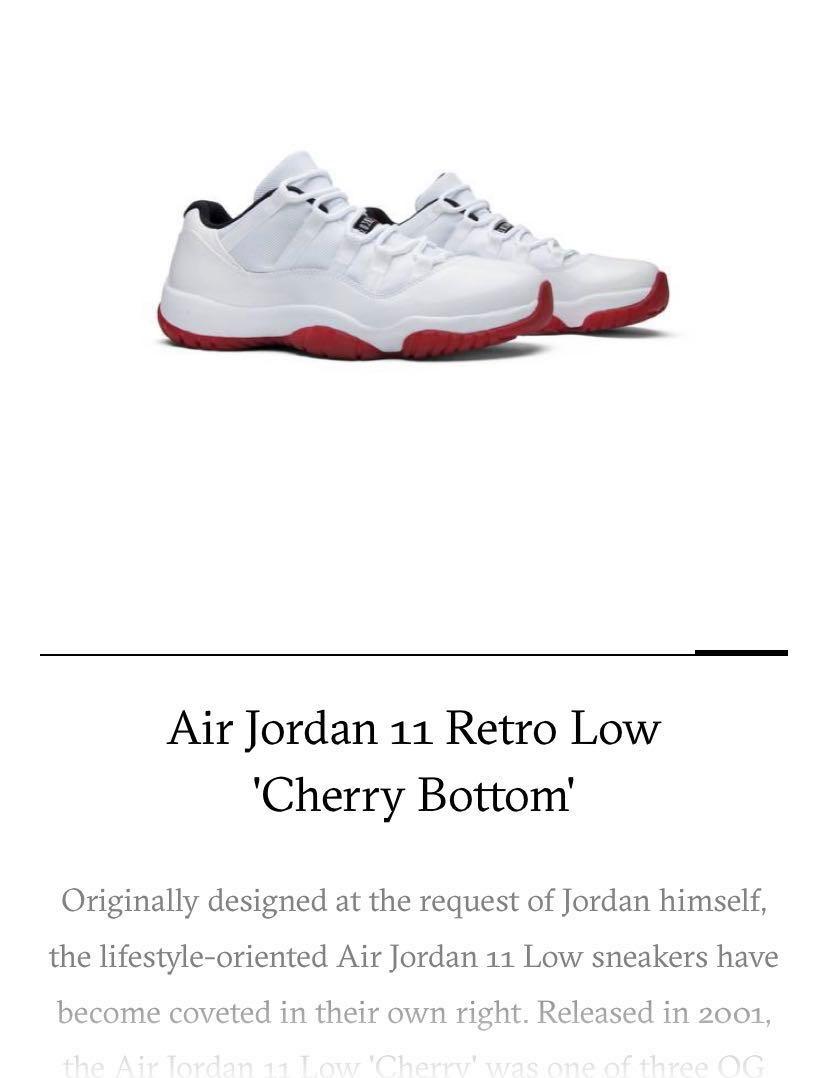jordan 11 low cherry bottom