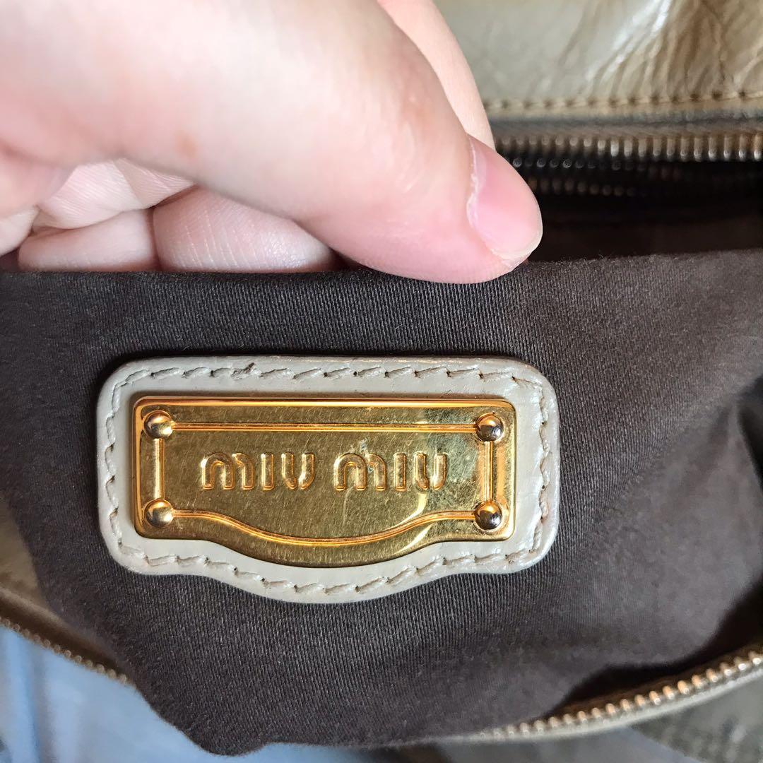 Miu Miu Vintage Black Vitello Lux Bow Satchel Bag (Gold Hardware