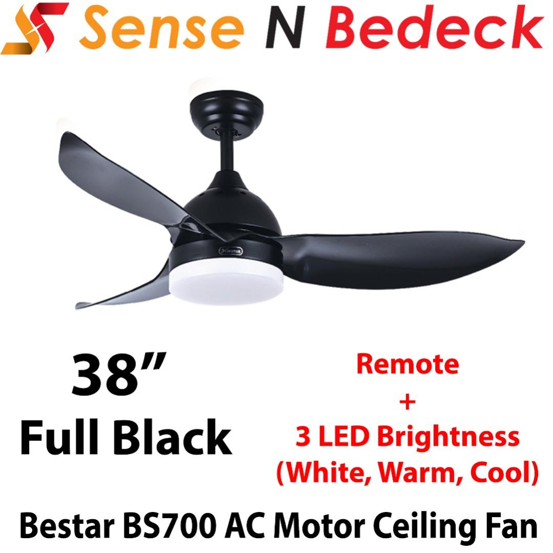 Bestar Bs700 Ceiling Fan 38 Inch Remote Control Tri Colour Led