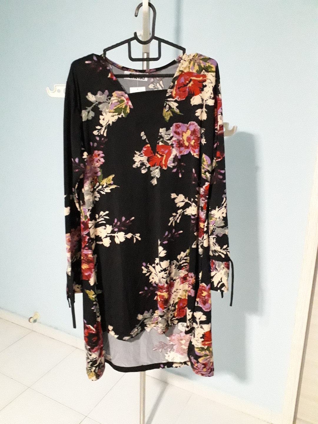 BN Black Floral Tunic Top, Women's 