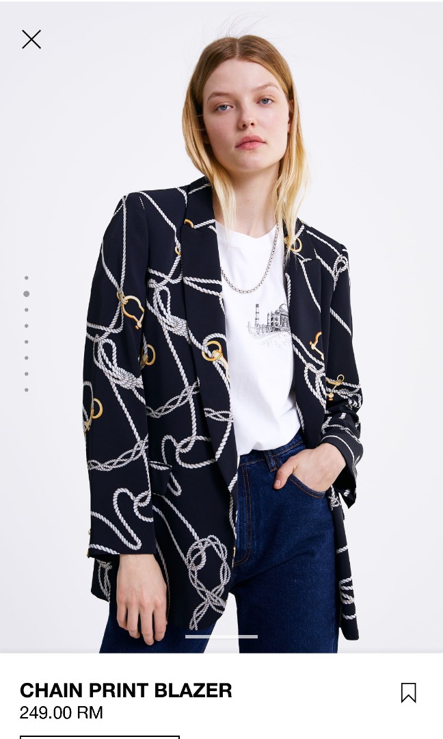 Chain print blazer outlet