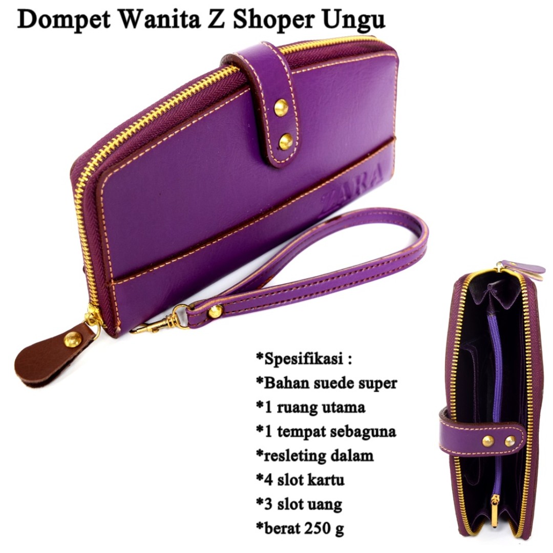 Dompet Kartu Wanita Z Shoper Terbaru Ungu Fesyen Wanita Tas Dompet Di Carousell
